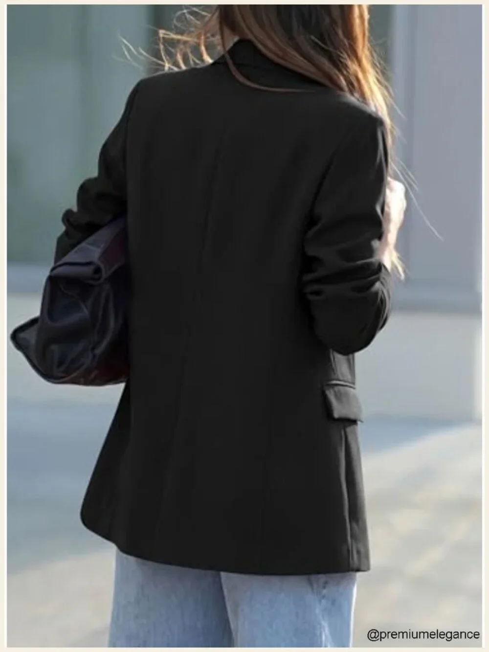 PRETTYGARDEN Women's Oversized Double Breasted Notch Lapel Blazer Business